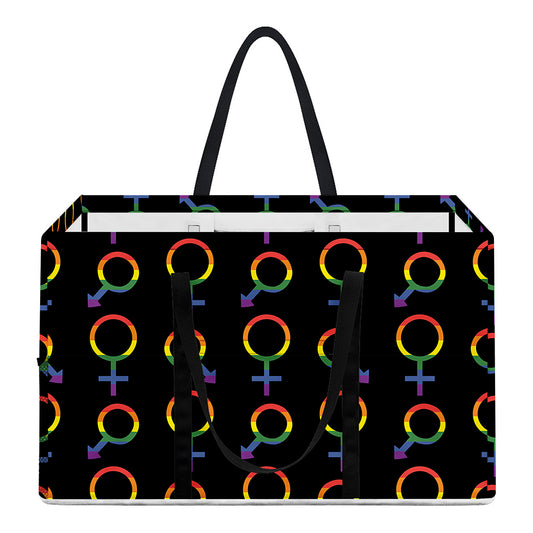 Gay Pride Gender Symbol Pattern Print Utility Tote Bag