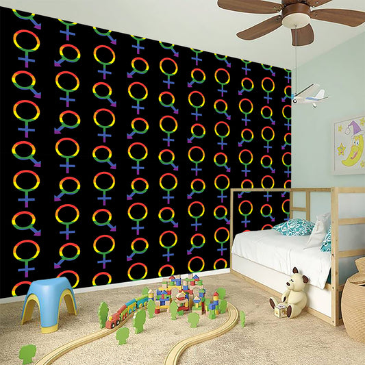 Gay Pride Gender Symbol Pattern Print Wall Sticker