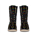 Gay Pride Gender Symbol Pattern Print Winter Boots