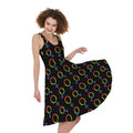 Gay Pride Gender Symbol Pattern Print Sleeveless Knee Length Dress
