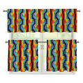 Gay Pride Hand Sign Pattern Print 3 Piece Kitchen Curtains