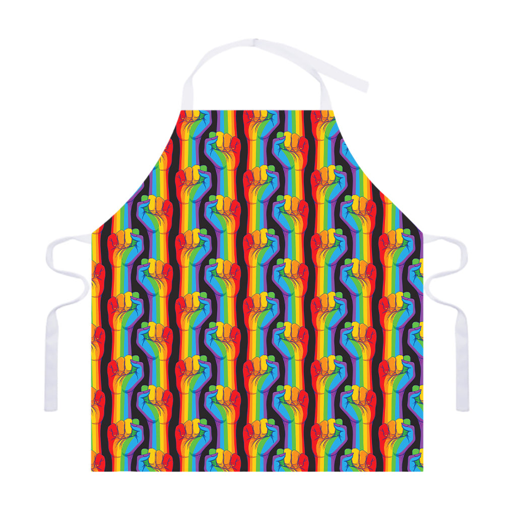 Gay Pride Hand Sign Pattern Print Adjustable Apron