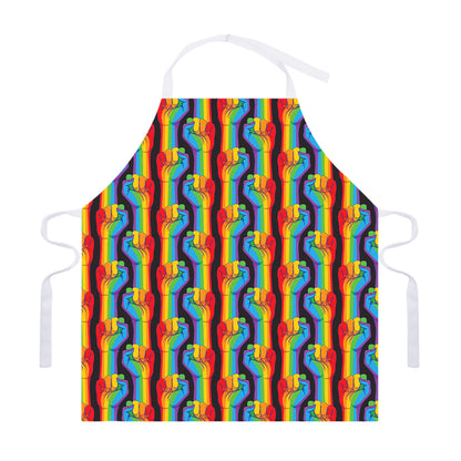 Gay Pride Hand Sign Pattern Print Adjustable Apron