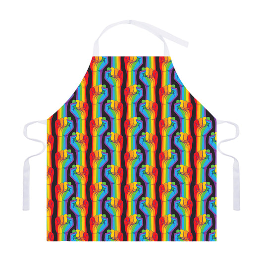 Gay Pride Hand Sign Pattern Print Adjustable Apron
