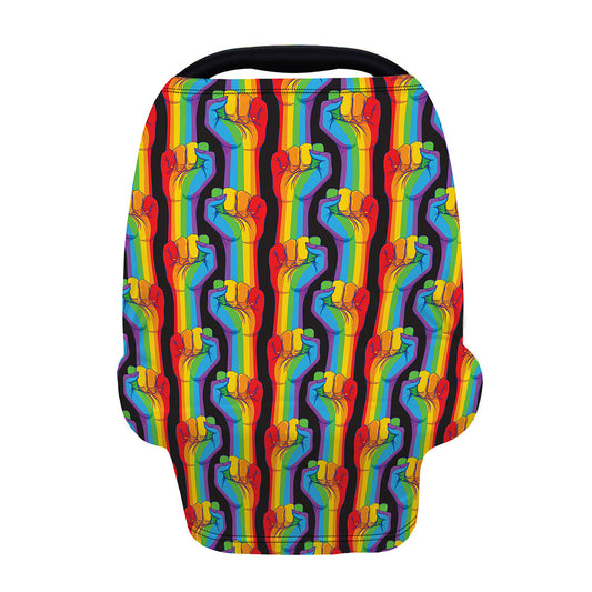 Gay Pride Hand Sign Pattern Print Baby Seat Cover