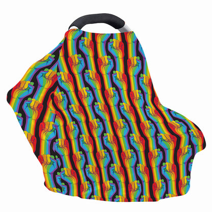Gay Pride Hand Sign Pattern Print Baby Seat Cover