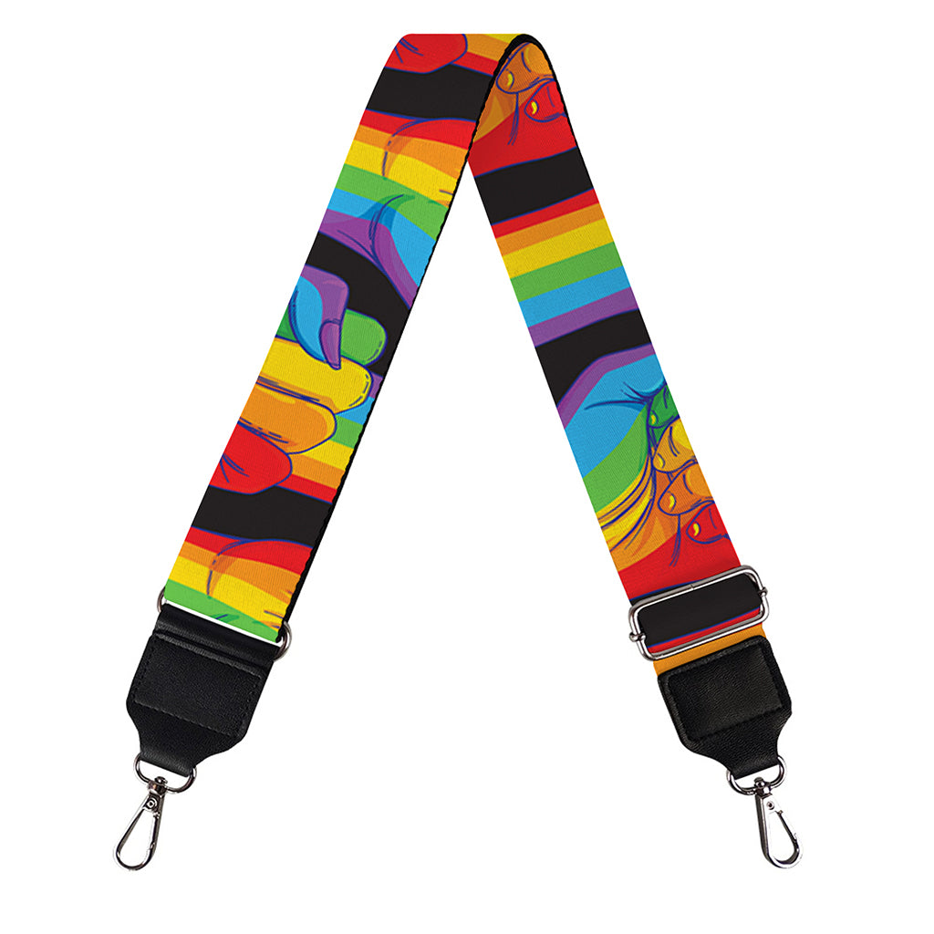 Gay Pride Hand Sign Pattern Print Bag Strap
