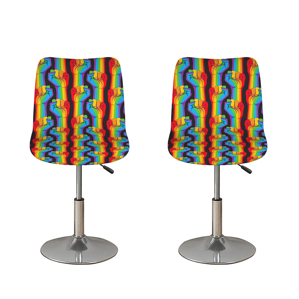 Gay Pride Hand Sign Pattern Print Bar Stool Covers