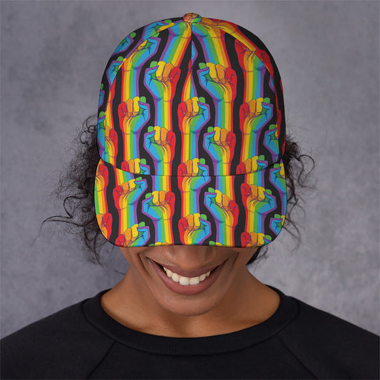 Gay Pride Hand Sign Pattern Print Baseball Cap