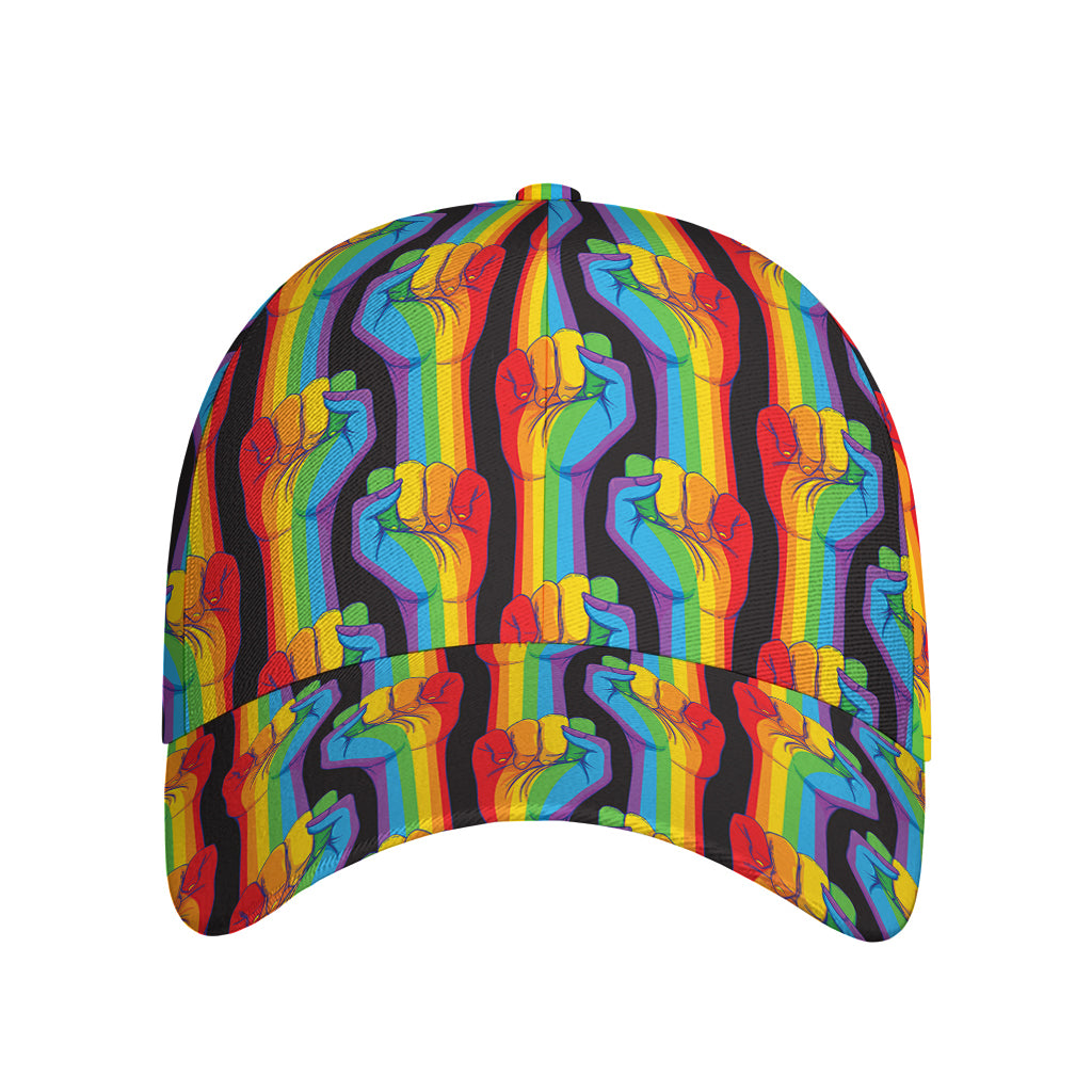 Gay Pride Hand Sign Pattern Print Baseball Cap