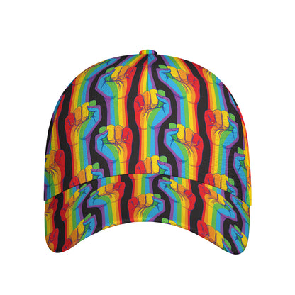 Gay Pride Hand Sign Pattern Print Baseball Cap