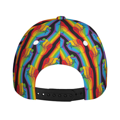 Gay Pride Hand Sign Pattern Print Baseball Cap
