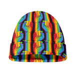 Gay Pride Hand Sign Pattern Print Beanie