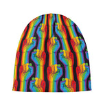 Gay Pride Hand Sign Pattern Print Beanie