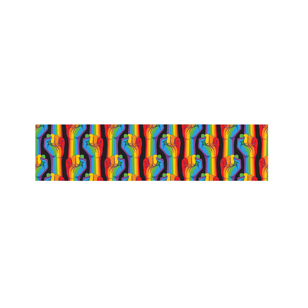 Gay Pride Hand Sign Pattern Print Bed Runner