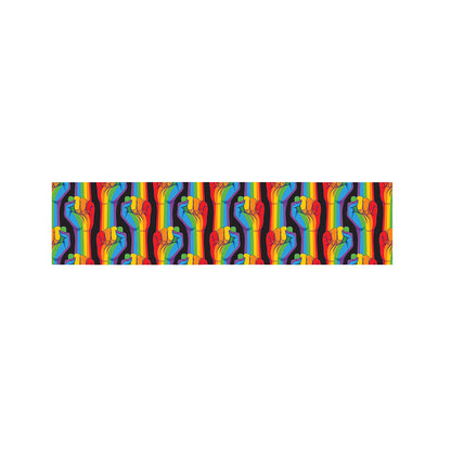 Gay Pride Hand Sign Pattern Print Bed Runner