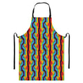Gay Pride Hand Sign Pattern Print Bib Apron With Pocket