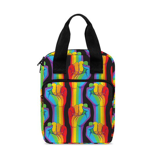 Gay Pride Hand Sign Pattern Print Bible Tote Bag
