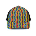 Gay Pride Hand Sign Pattern Print Black Mesh Trucker Hat