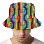 Gay Pride Hand Sign Pattern Print Bucket Hat