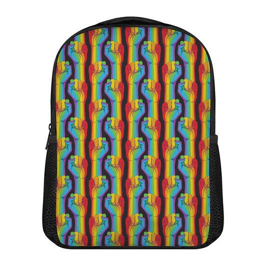 Gay Pride Hand Sign Pattern Print Casual Backpack