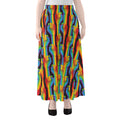 Gay Pride Hand Sign Pattern Print Chiffon Maxi Skirt
