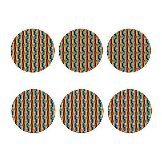 Gay Pride Hand Sign Pattern Print Coaster Set