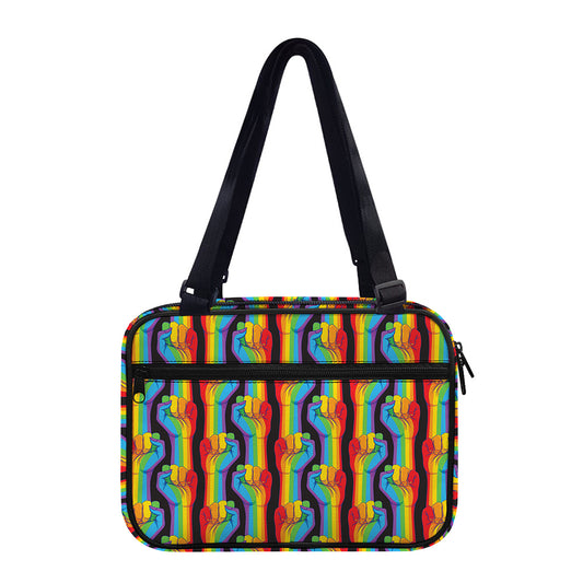 Gay Pride Hand Sign Pattern Print Double Strap Bible Bag