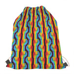 Gay Pride Hand Sign Pattern Print Drawstring Bag