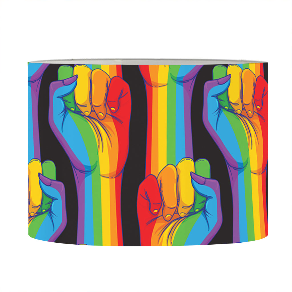 Gay Pride Hand Sign Pattern Print Drum Lamp Shade