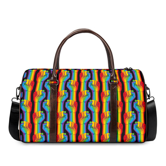 Gay Pride Hand Sign Pattern Print Duffle Bag
