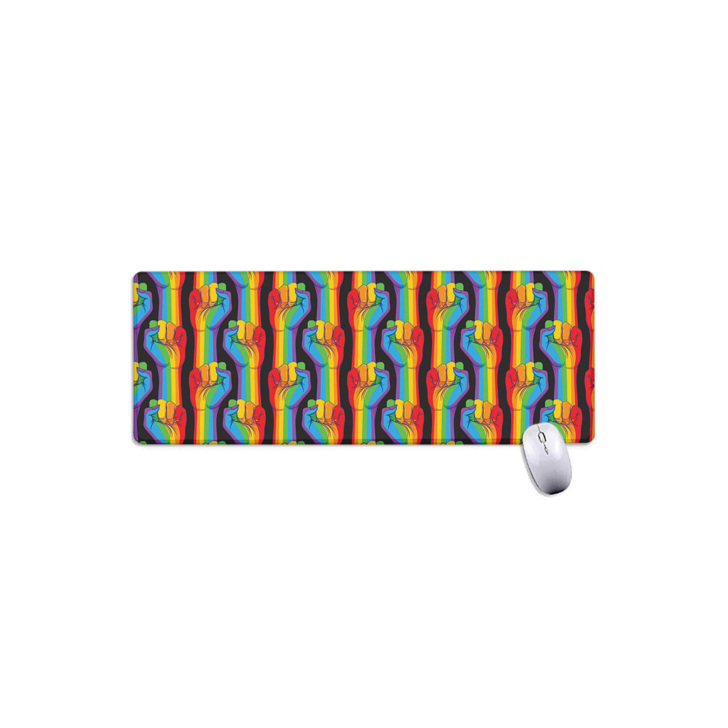 Gay Pride Hand Sign Pattern Print Extended Mouse Pad