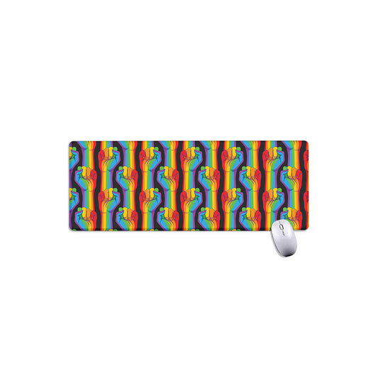 Gay Pride Hand Sign Pattern Print Extended Mouse Pad