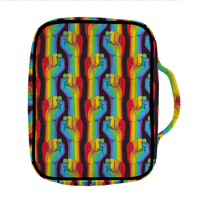 Gay Pride Hand Sign Pattern Print Front Pocket Bible Bag