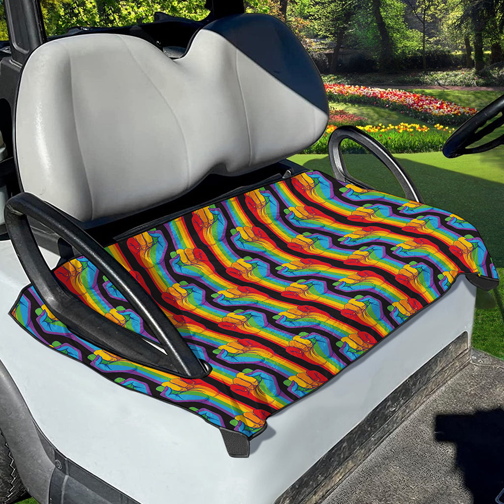 Gay Pride Hand Sign Pattern Print Golf Cart Seat Cover