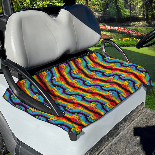 Gay Pride Hand Sign Pattern Print Golf Cart Seat Cover