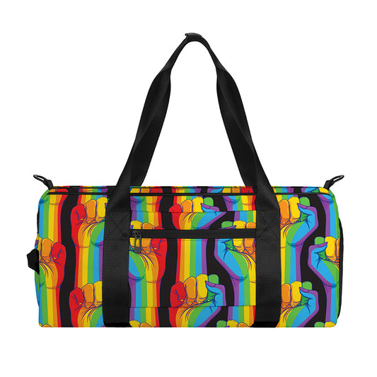 Gay Pride Hand Sign Pattern Print Gym Bag
