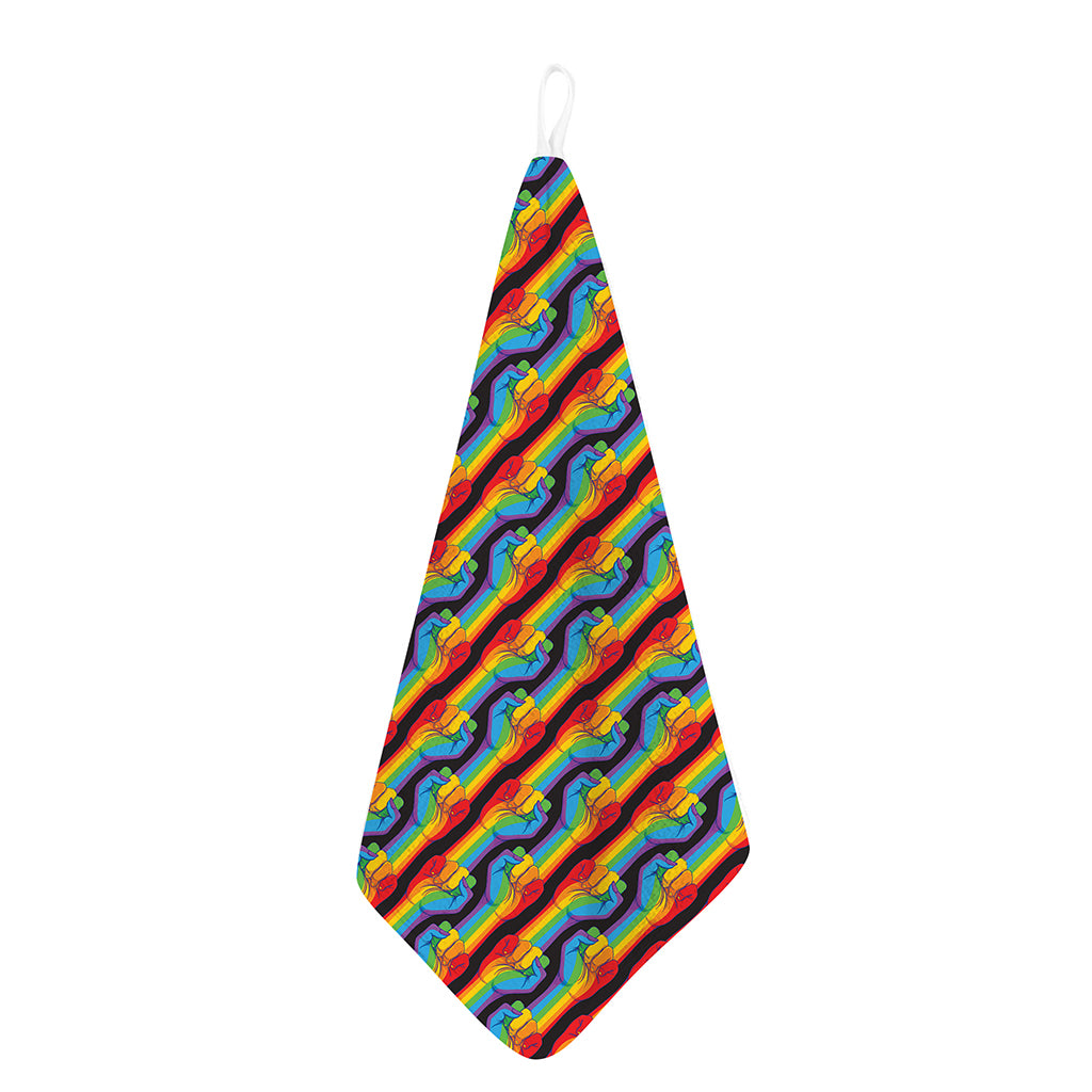 Gay Pride Hand Sign Pattern Print Hand Towel