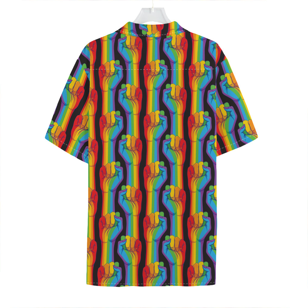 Gay Pride Hand Sign Pattern Print Hawaiian Shirt