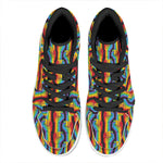 Gay Pride Hand Sign Pattern Print High Top Leather Sneakers