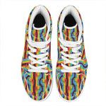 Gay Pride Hand Sign Pattern Print High Top Leather Sneakers
