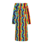 Gay Pride Hand Sign Pattern Print Hooded Bathrobe