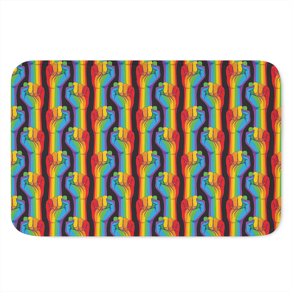 Gay Pride Hand Sign Pattern Print Indoor Door Mat