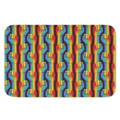 Gay Pride Hand Sign Pattern Print Indoor Door Mat