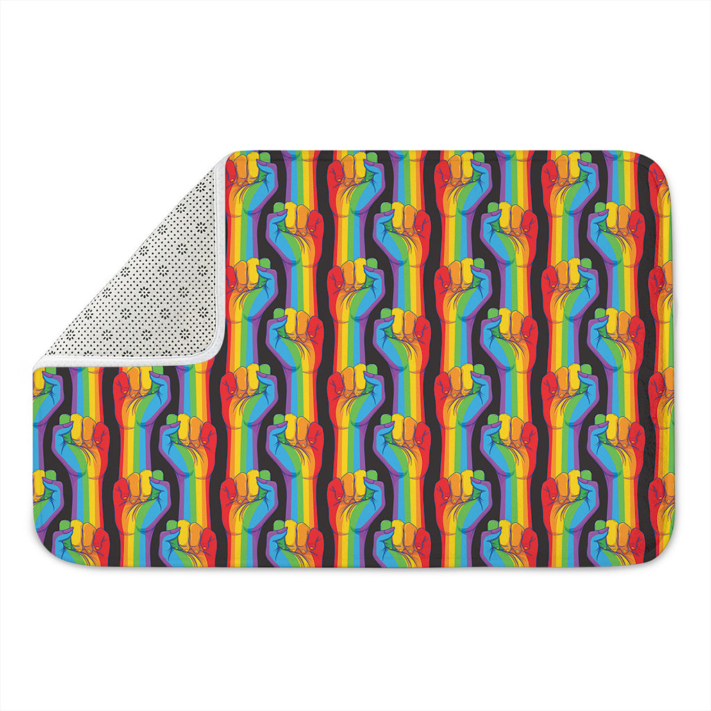 Gay Pride Hand Sign Pattern Print Indoor Door Mat