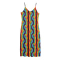 Gay Pride Hand Sign Pattern Print Jersey Midi Cami Dress