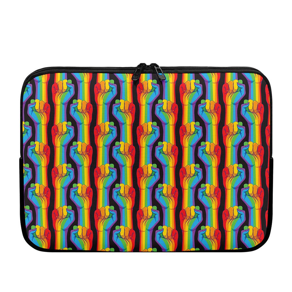 Gay Pride Hand Sign Pattern Print Laptop Sleeve