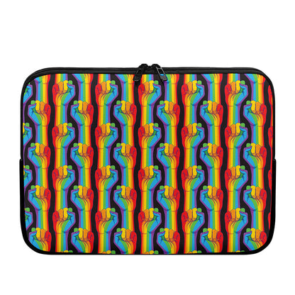 Gay Pride Hand Sign Pattern Print Laptop Sleeve