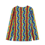 Gay Pride Hand Sign Pattern Print Long Sleeve Short Coat