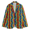 Gay Pride Hand Sign Pattern Print Men's Cotton Blazer